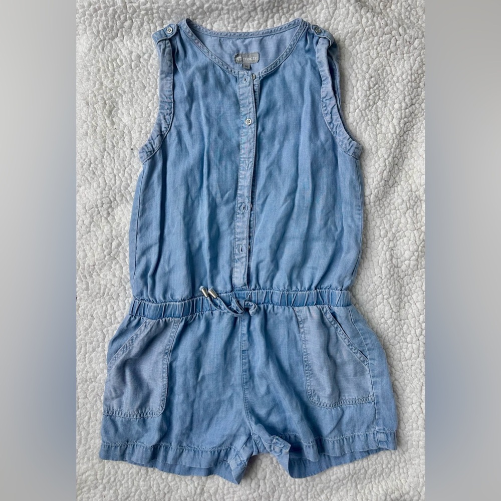 TRACTR Girls SZ 14 chambray romper.